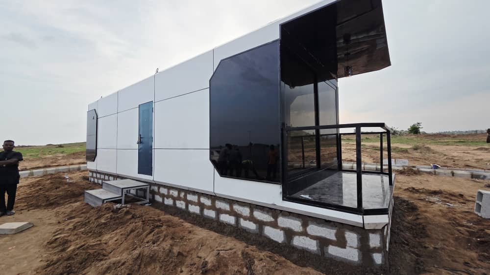 Modern on-site sales office at Solar City estate, Apo, Abuja