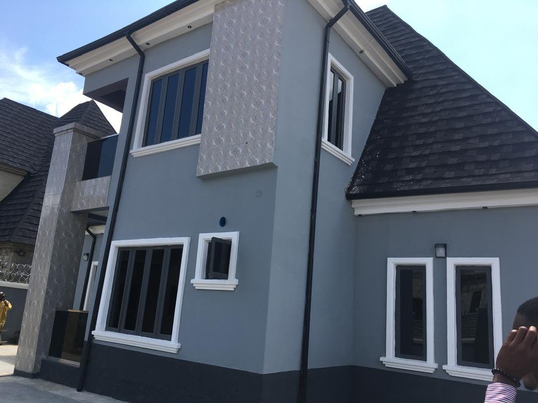 Side view of a Pentagon Homes duplex in Abuja